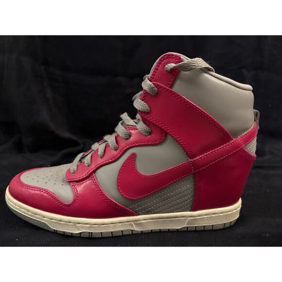 Nike Dunk Sky Hi 528899 001 Medium Grey /Sport Fuchsia-Sail Wmn Sz 10 Wedge 2012 - Picture 7 of 11
